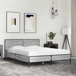 Cadre de lit sans matelas sonoma gris 120x200 cm 