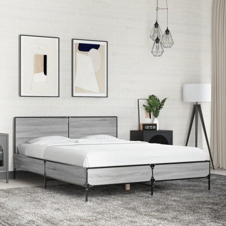 Cadre de lit sans matelas sonoma gris 120x200 cm 