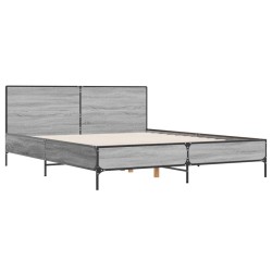 Cadre de lit sans matelas sonoma gris 120x200 cm 