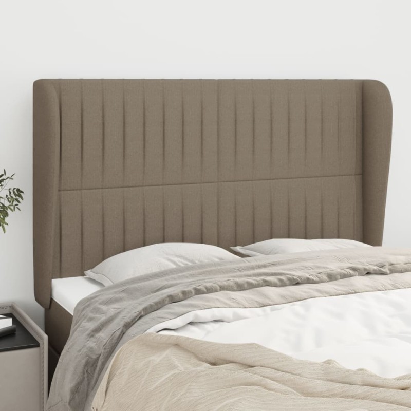 Tête de lit avec oreilles Taupe 147x23x118/128 cm Tissu 
