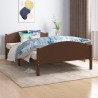 Cadre de lit sans matelas marron foncé pin massif 120x200 cm 