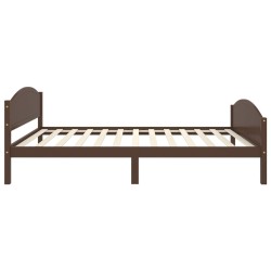Cadre de lit sans matelas marron foncé pin massif 120x200 cm 