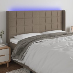 Tête de lit à LED Taupe 163x16x118/128 cm Tissu 