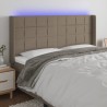 Tête de lit à LED Taupe 163x16x118/128 cm Tissu 