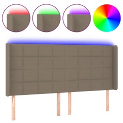 Tête de lit à LED Taupe 163x16x118/128 cm Tissu 
