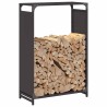 Portant de bois chauffage noir 60x28x90 cm acier laminé à froid 