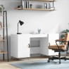 Bureau Blanc brillant 140x50x75 cm Bois d'ingénierie 