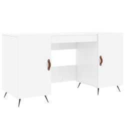 Bureau Blanc brillant 140x50x75 cm Bois d'ingénierie 