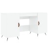 Bureau Blanc brillant 140x50x75 cm Bois d'ingénierie 