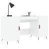 Bureau Blanc brillant 140x50x75 cm Bois d'ingénierie 