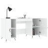 Bureau Blanc brillant 140x50x75 cm Bois d'ingénierie 