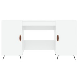 Bureau Blanc brillant 140x50x75 cm Bois d'ingénierie 