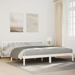 Cadre de lit extra long sans matelas 180x210 cm bois massif pin 