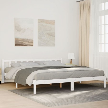 Cadre de lit extra long sans matelas 180x210 cm bois massif pin 