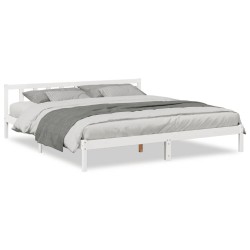 Cadre de lit extra long sans matelas 180x210 cm bois massif pin 