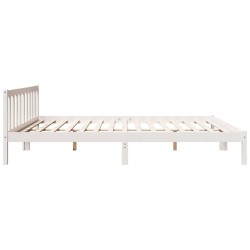 Cadre de lit extra long sans matelas 180x210 cm bois massif pin 