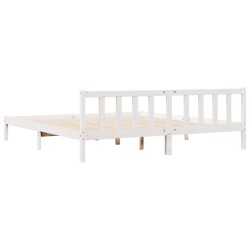 Cadre de lit extra long sans matelas 180x210 cm bois massif pin 