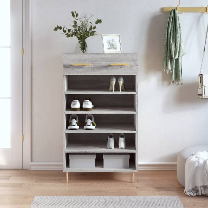 Armoire à chaussures sonoma gris 60x35x105 cm bois d'ingénierie Armoire à chaussures sonoma gris 60x35x105 cm bois d'ingénierie