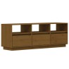 Meuble TV Marron miel 140x37x50 cm Bois de pin massif 