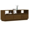 Meuble TV Marron miel 140x37x50 cm Bois de pin massif 