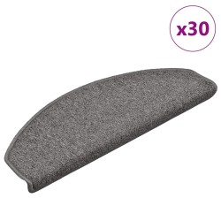 Tapis d'escalier 30 pcs gris foncé 65x24x4 cm 