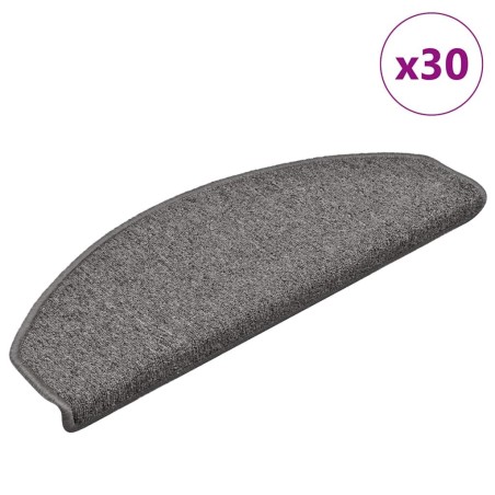 Tapis d'escalier 30 pcs gris foncé 65x24x4 cm 