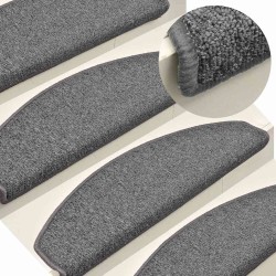 Tapis d'escalier 30 pcs gris foncé 65x24x4 cm 