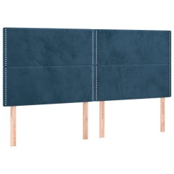 Tête de lit à LED Bleu foncé 160x5x118/128 cm Velours 