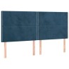 Tête de lit à LED Bleu foncé 160x5x118/128 cm Velours 