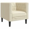 Fauteuil Chesterfield crème similicuir 