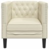 Fauteuil Chesterfield crème similicuir 