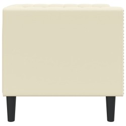 Fauteuil Chesterfield crème similicuir 