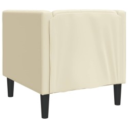 Fauteuil Chesterfield crème similicuir 