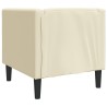 Fauteuil Chesterfield crème similicuir 