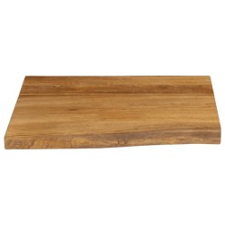 Dessus de table 60x60x2,5 cm bord vivant bois massif manguier 