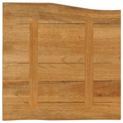 Dessus de table 60x60x2,5 cm bord vivant bois massif manguier 