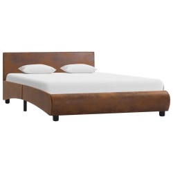 Cadre de lit sans matelas marron similicuir 120x200 cm 