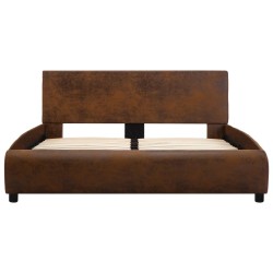 Cadre de lit sans matelas marron similicuir 120x200 cm 