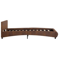 Cadre de lit sans matelas marron similicuir 120x200 cm 
