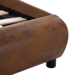 Cadre de lit sans matelas marron similicuir 120x200 cm 