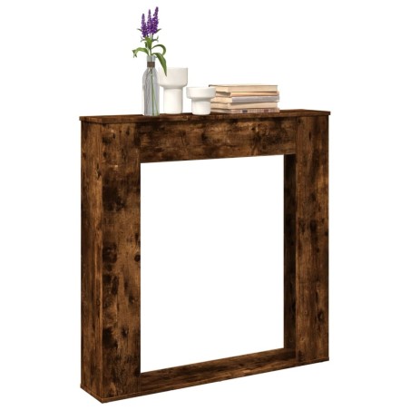 Cadre de cheminée chêne fumé 100x20x100 cm bois d'ingénierie 