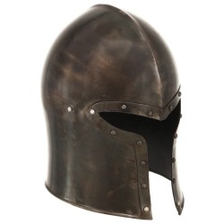 Casque de chevalier médiéval antique pour GN Argenté Acier 
