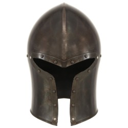 Casque de chevalier médiéval antique pour GN Argenté Acier 