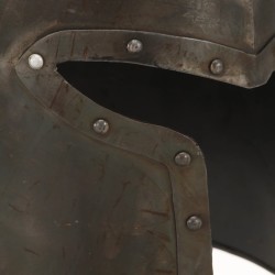 Casque de chevalier médiéval antique pour GN Argenté Acier 