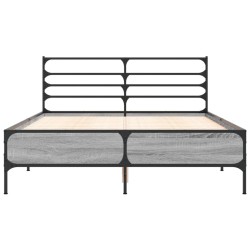 Cadre de lit sans matelas sonoma gris 135x190 cm 