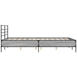 Cadre de lit sans matelas sonoma gris 135x190 cm 