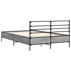 Cadre de lit sans matelas sonoma gris 135x190 cm 