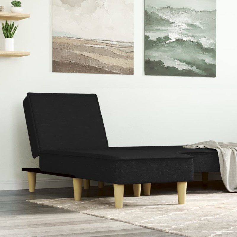 Chaise longue noir tissu 