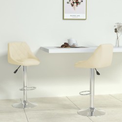 Tabourets de bar lot de 2 crème similicuir 