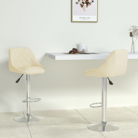 Tabourets de bar lot de 2 crème similicuir 